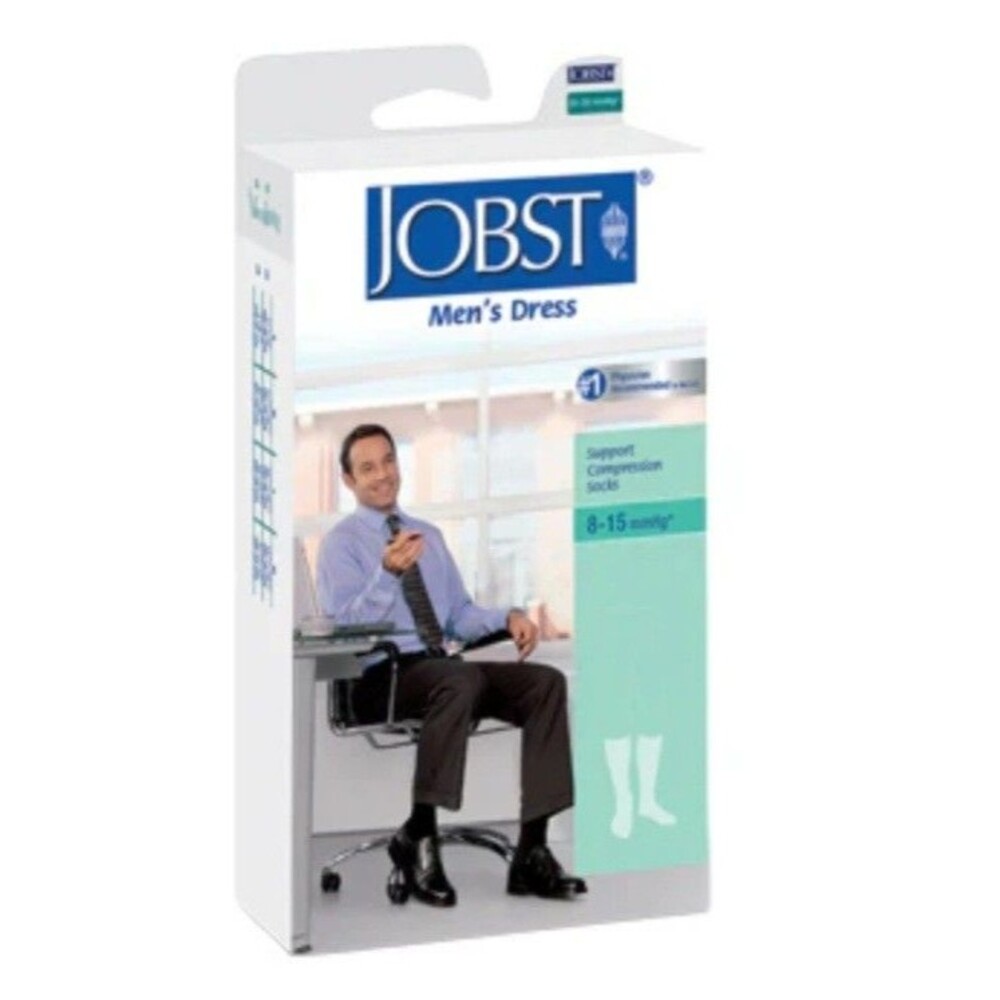 Jobst Men's dress compression socks 8-15 mmHg, Size L Black